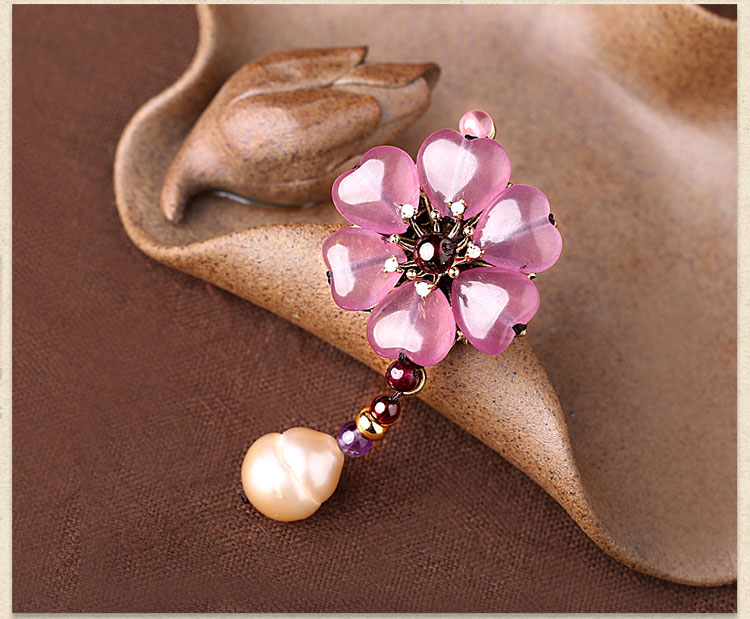 紫色优雅花朵胸针胸花饰品