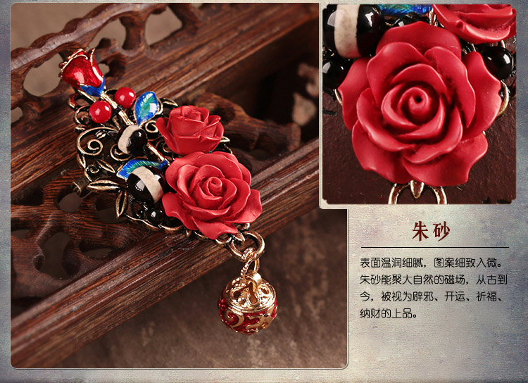 古典红艳玫瑰胸花胸针饰品
