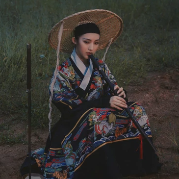 霸气带斗笠女生头像，唯美古风真人头像