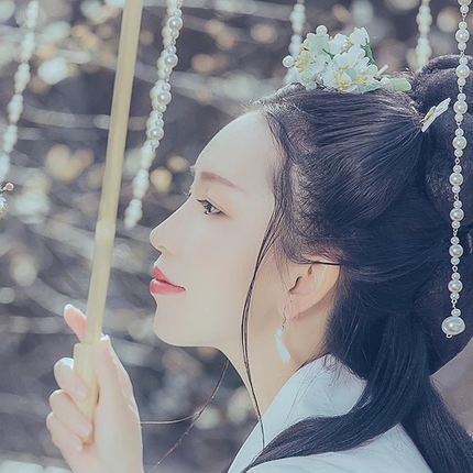 珠帘伞文艺女生头像，唯美古风真人头像