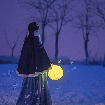 古风月夜图片 女子图片