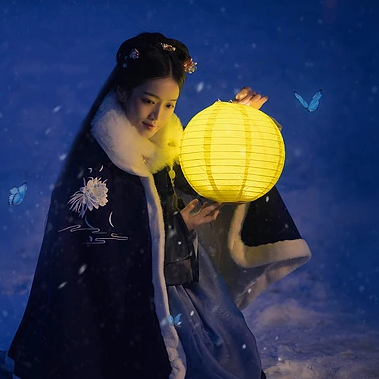 古风月夜图片 女子图片