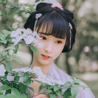 清新可爱琼花女生头像，唯美古风真人头像