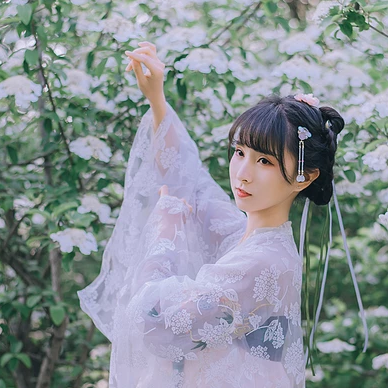 清新可爱琼花女生头像，唯美古风真人头像