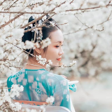 清新梨花芬芳女生头像，唯美古风真人头像