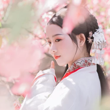 超仙粉色女生头像，唯美古风真人头像
