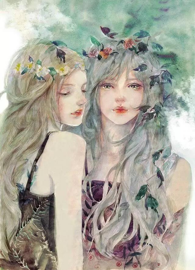 小清新少女心插画欣赏：优雅浪漫的少女插画