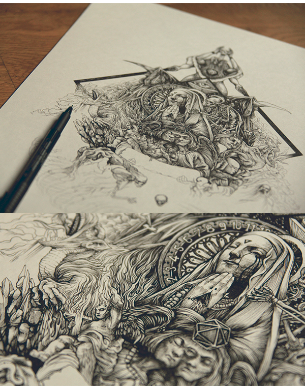 惊叹的黑白手绘插画，腻害了!