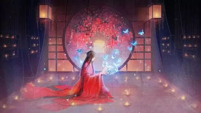 16款手绘唯美古风图片：一花一世界