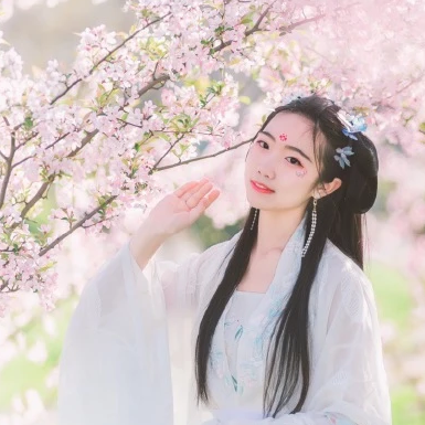 海棠花开女生头像，唯美古风真人头像