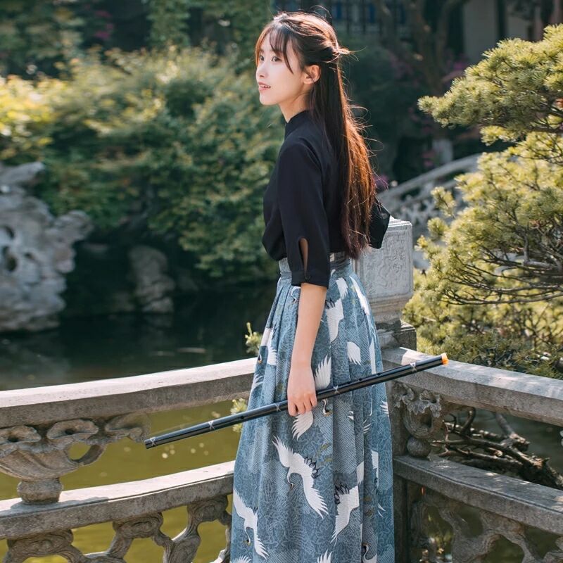 中国风江南素兮汉服，复古套裙汉服图片