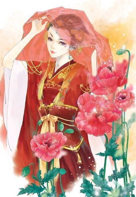 6张唯美古风图片：一袭红衣、披妆待嫁