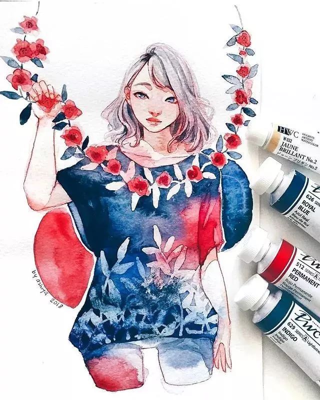 37款唯美水彩插画：不一样的色彩视觉！