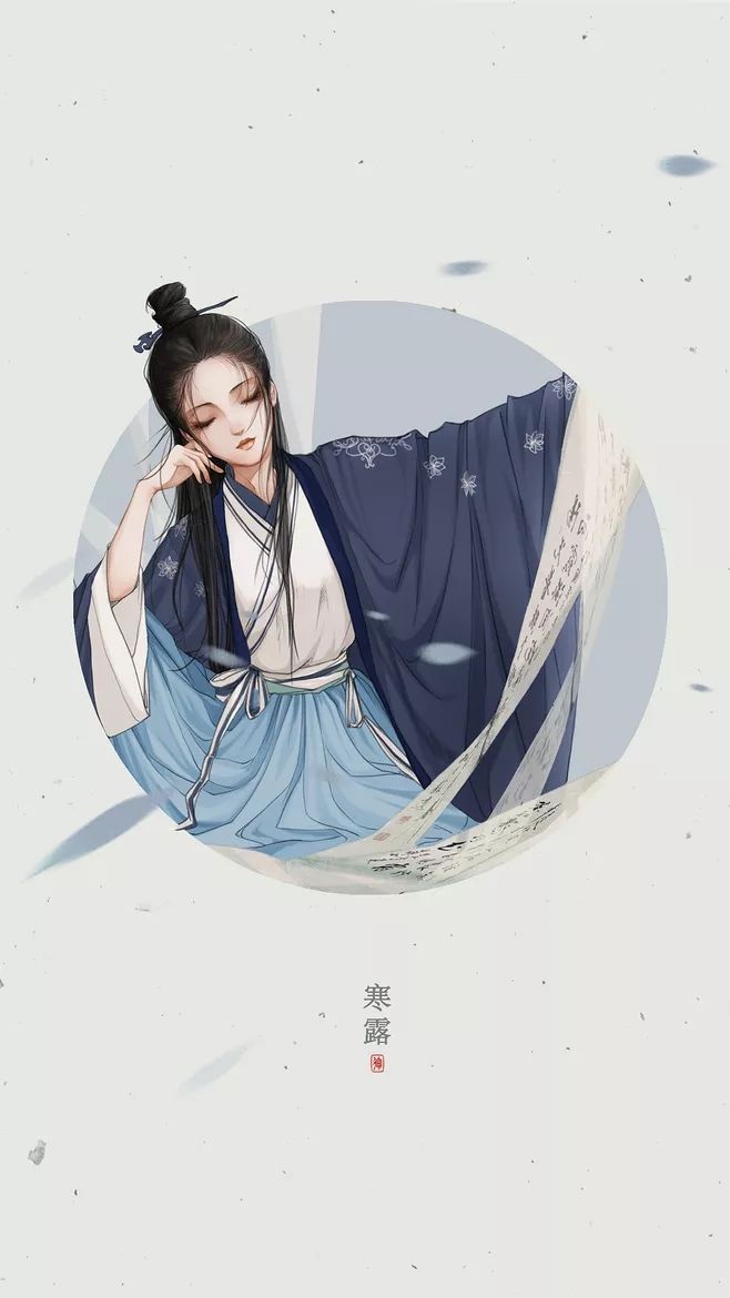 二十四节气美人图，唯美古风手机壁纸图集