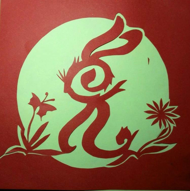创意十足中秋玉兔剪纸，兔子闹仲秋