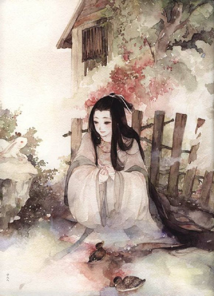 好看的古风水彩美人图，值得收藏的古风图片