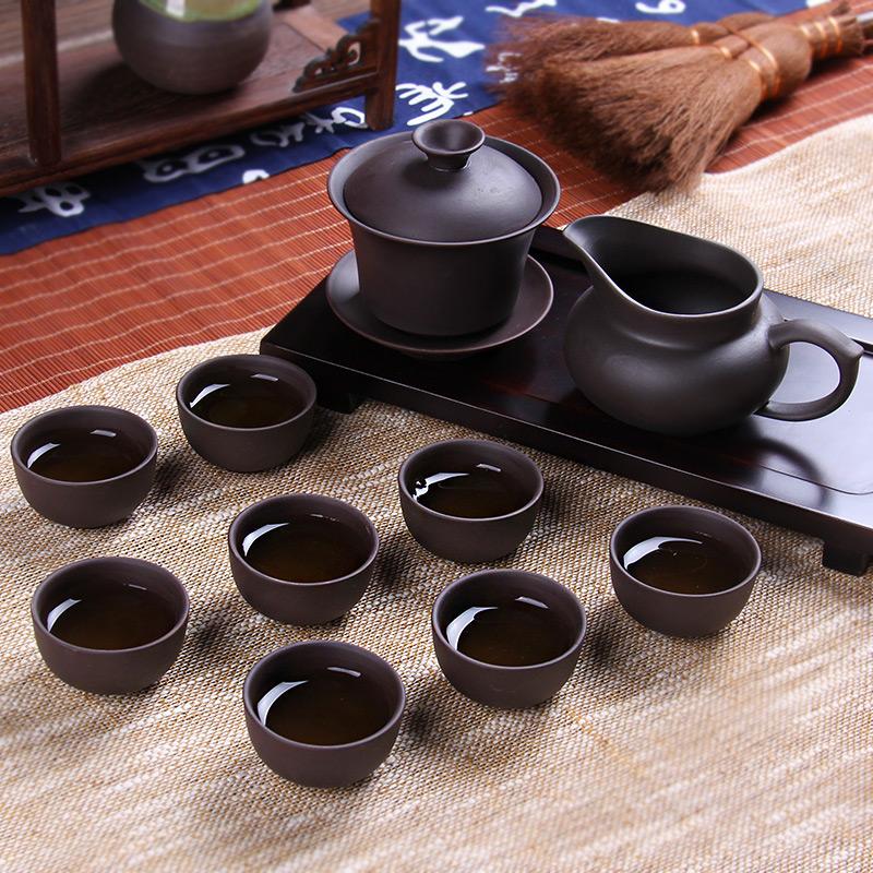 祥云实木紫砂茶具套装图片5