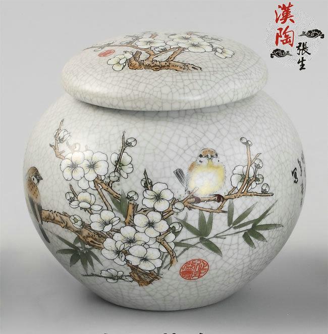 汉陶张生汝窑茶叶罐图片7