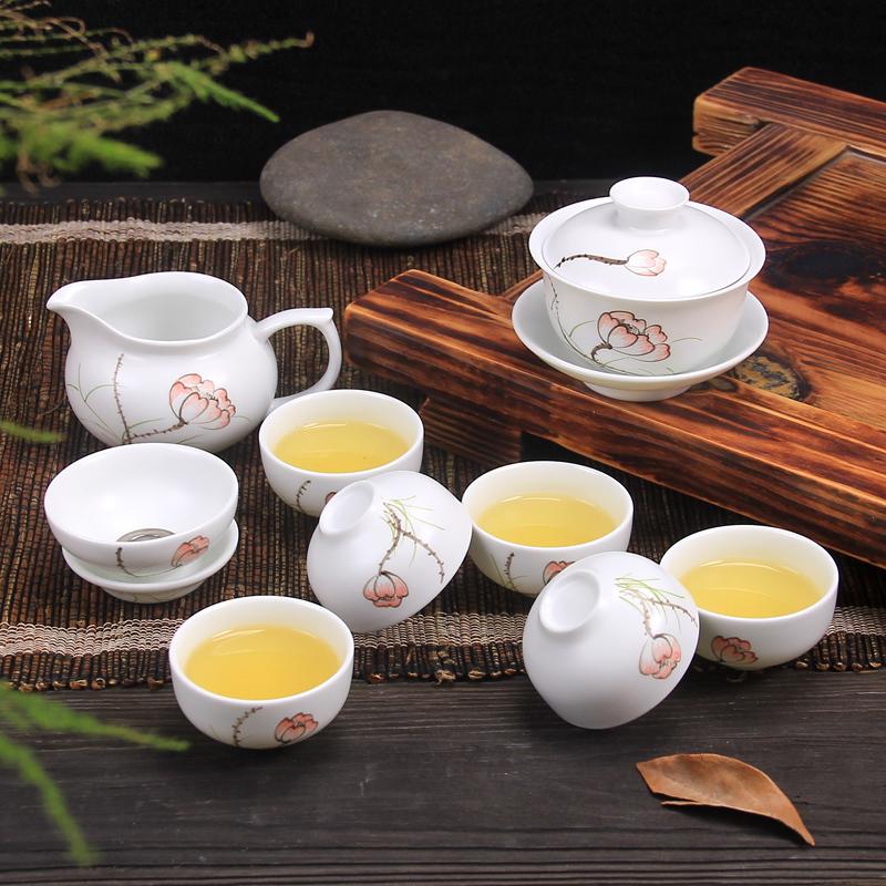 定窑亚光陶瓷功夫茶具图片