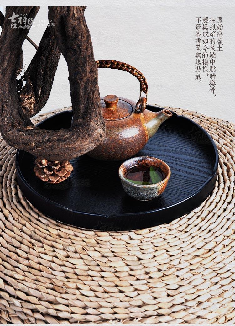 踏古粗陶花茶具图片9
