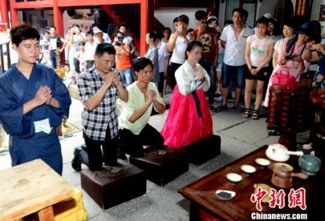 拜妈祖盛况茶活动现场