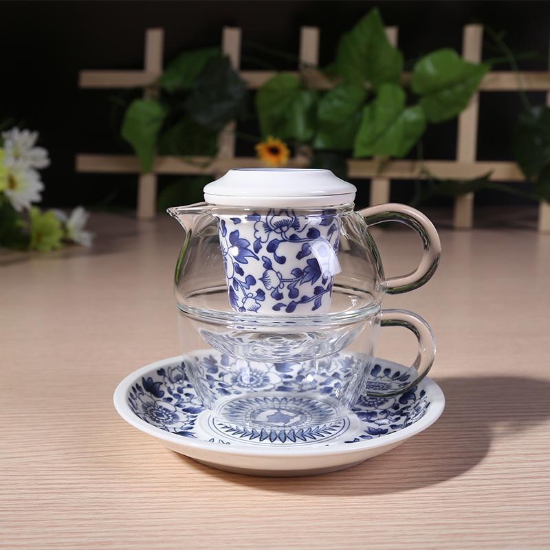 玻璃陶瓷一体快客杯图片