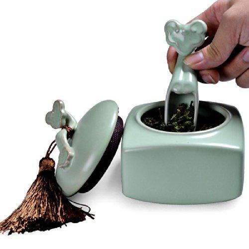汝窑茶叶罐陶瓷茶罐图片5