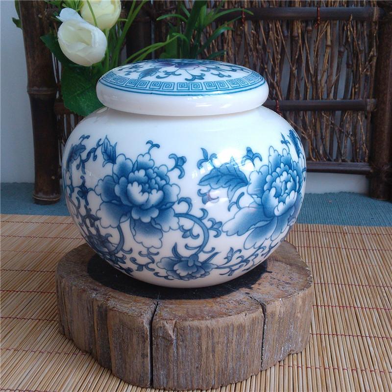 陶瓷青花密封茶罐图片