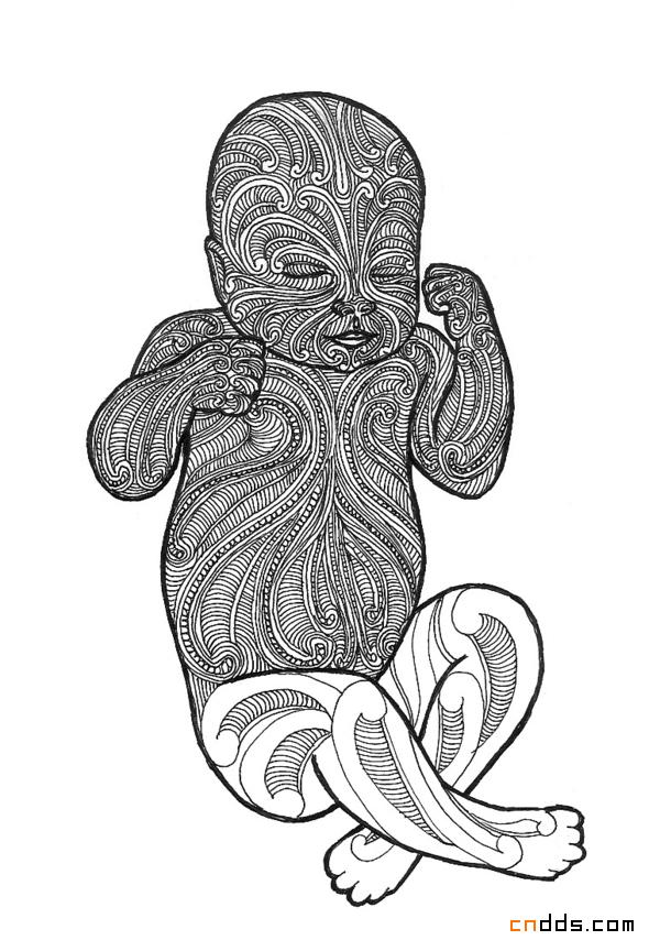 点状线条插画作品