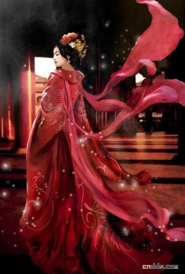 妖娆古典的美女插画给你拜大年