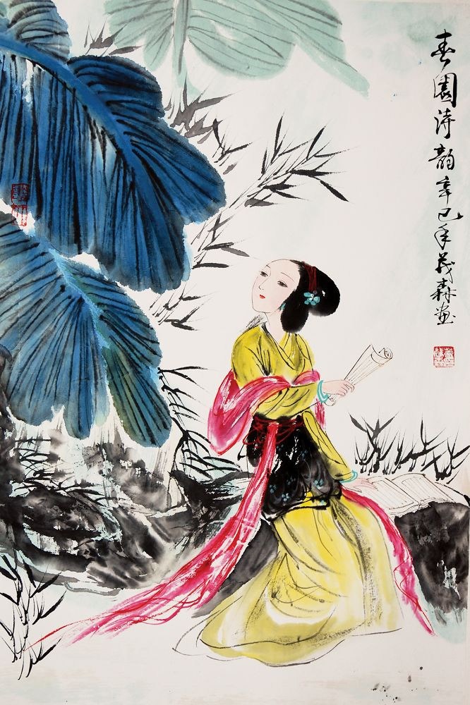 盖茂森国画人物作品