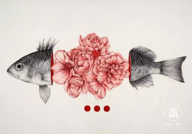 细腻柔和的花鸟虫鱼和美女插画