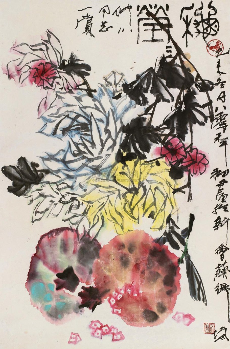 林墉国画花鸟作品