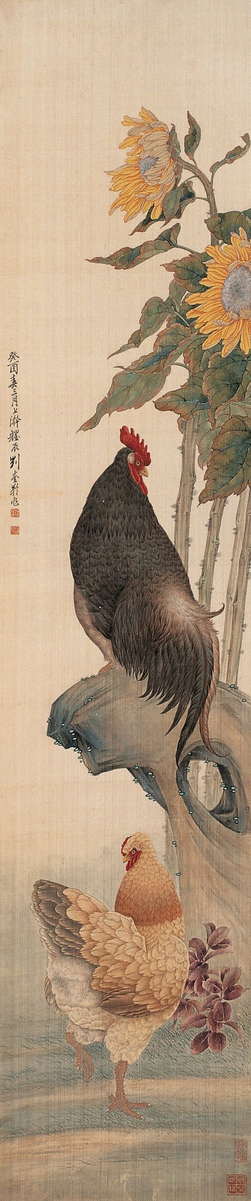刘奎龄画鸡作品