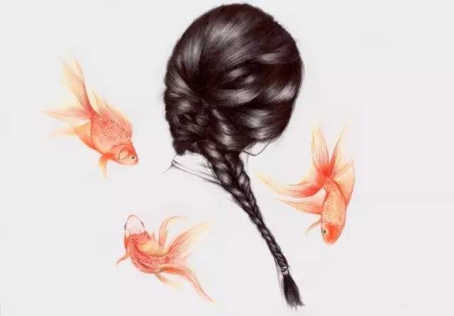 细腻柔和的花鸟虫鱼和美女插画