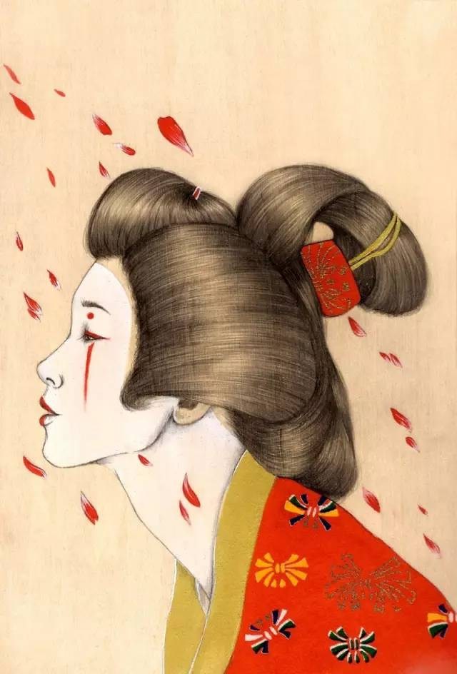 细腻柔和的花鸟虫鱼和美女插画