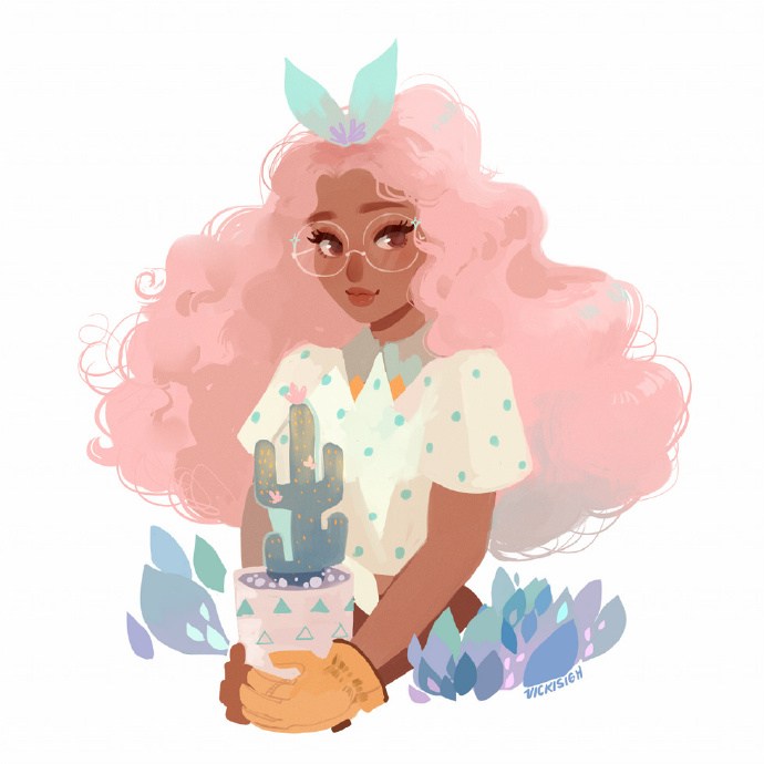 欧美少女插画