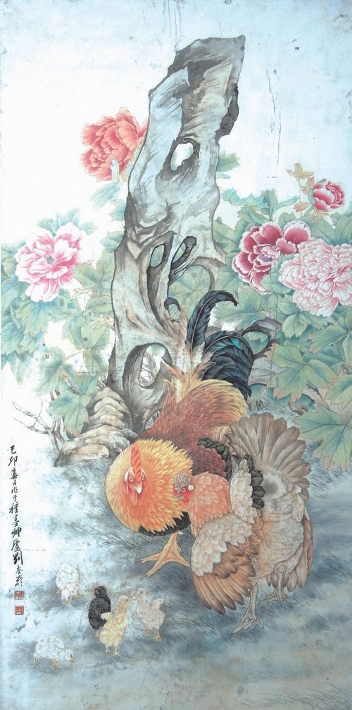 刘奎龄画鸡作品