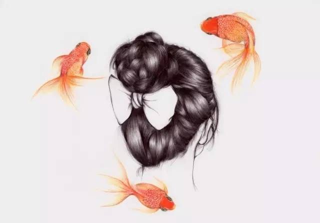 细腻柔和的花鸟虫鱼和美女插画