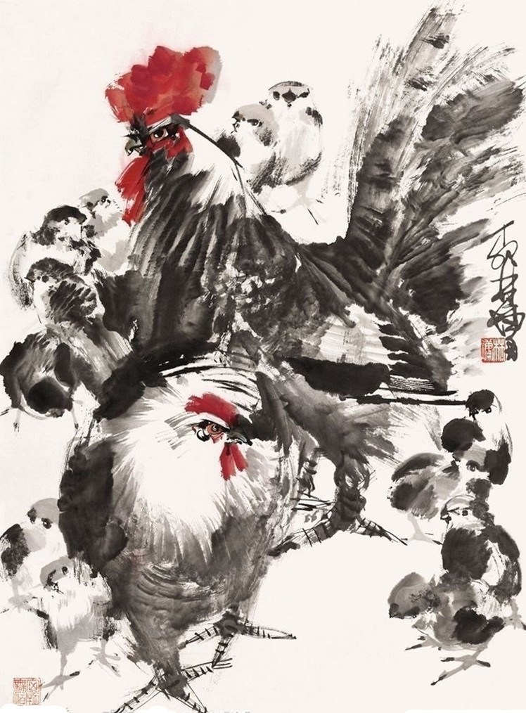 林墉国画花鸟作品