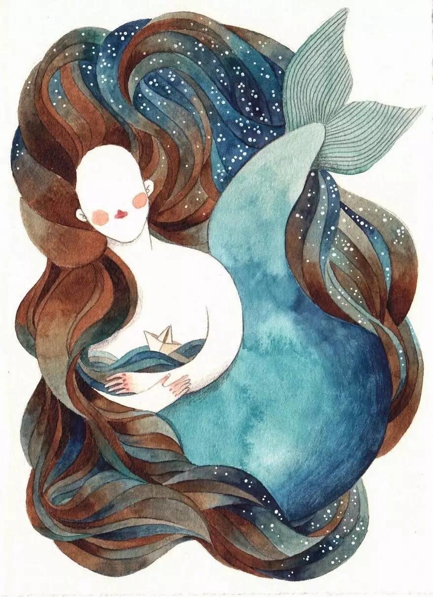 梦一般的水彩插画作品