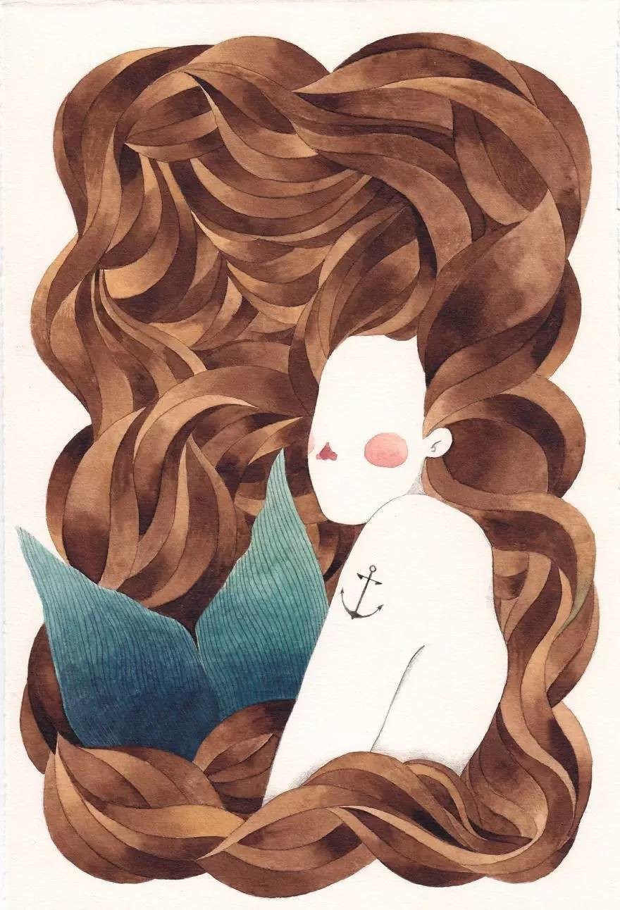 梦一般的水彩插画作品