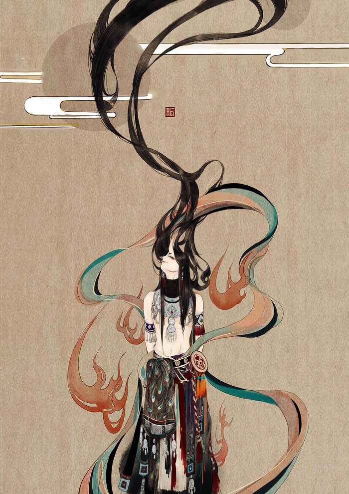 国风神话类插画作品《怪&#183;系列》