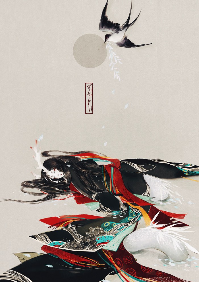 国风神话类插画作品《怪&#183;系列》