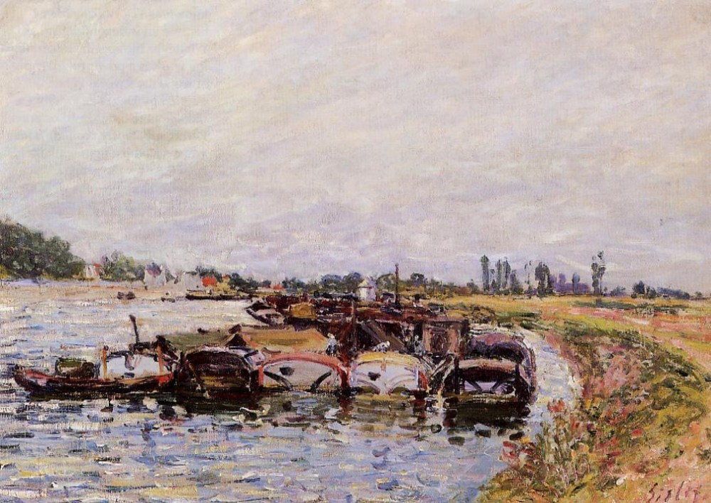 法国画家阿尔弗莱德&#183;西斯莱(Alfred Sisley)风景