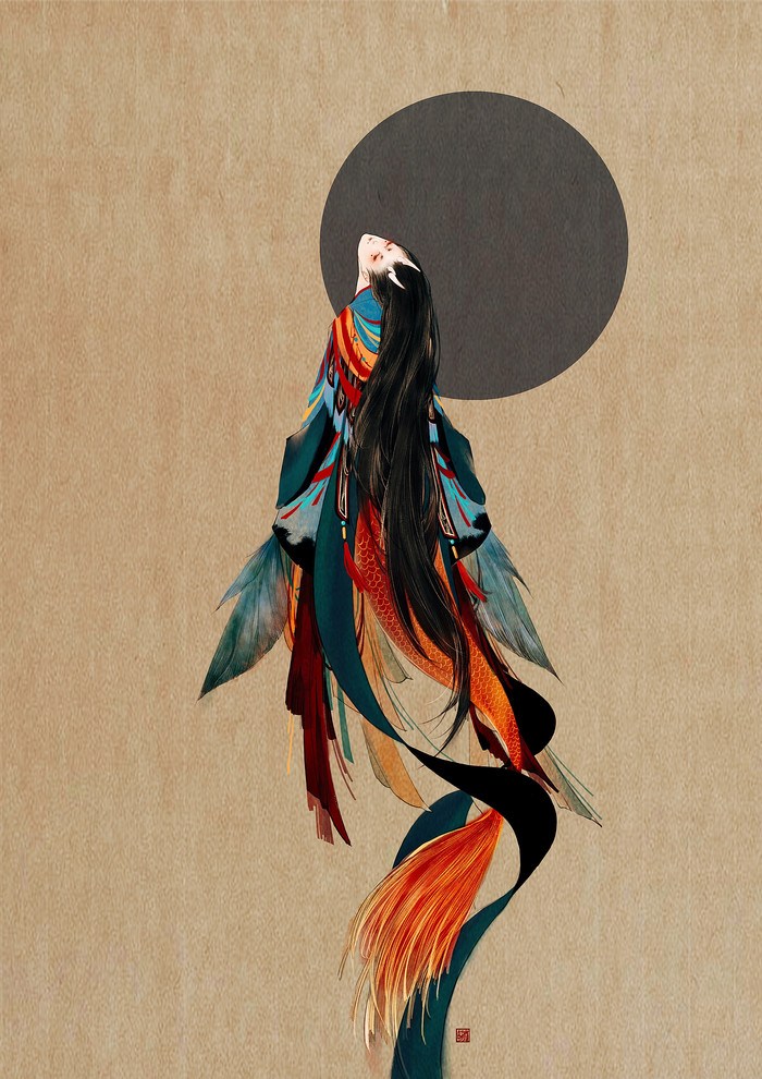 国风神话类插画作品《怪&#183;系列》