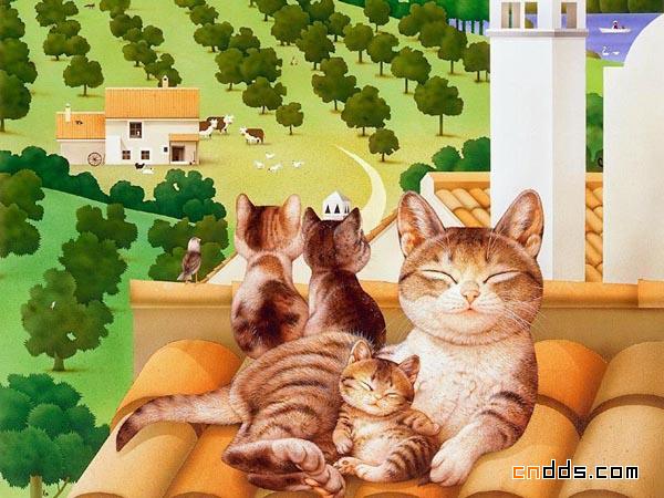 Makoto Muramatsu的萌猫插画集
