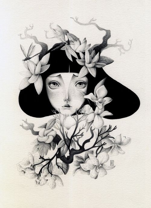 黑白绘画作品
