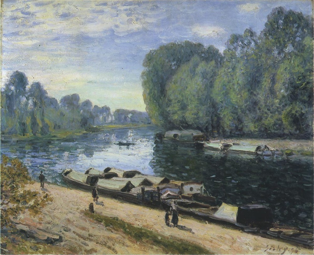 法国画家阿尔弗莱德&#183;西斯莱(Alfred Sisley)风景
