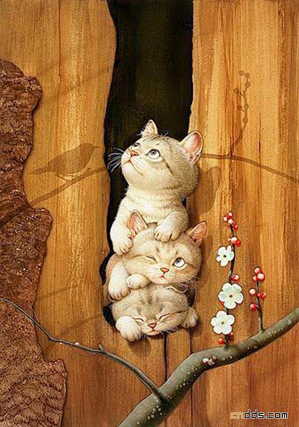 Makoto Muramatsu的萌猫插画集